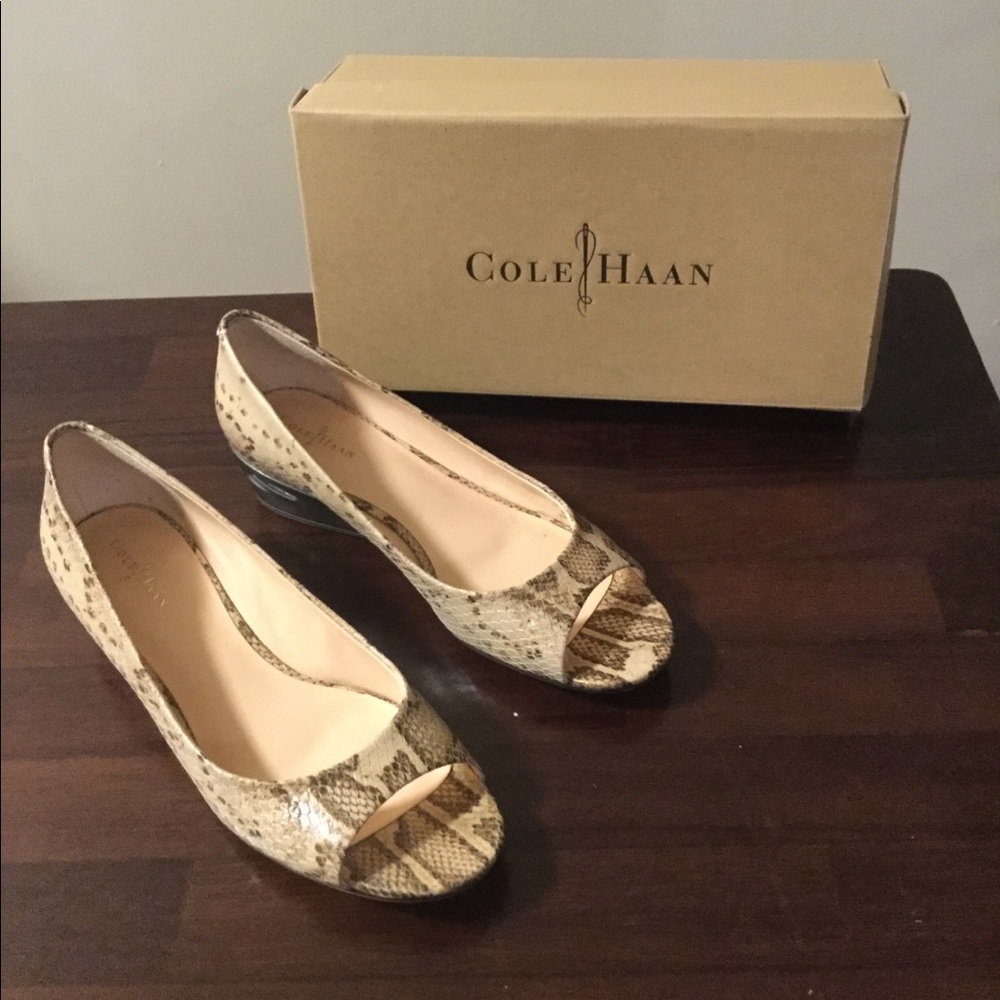 Cole Haan snakeskin wedge